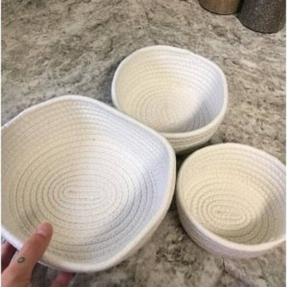 New 3-Pack Small Round Cotton Rope Woven Storage Baskets - Nesting Bins - Picture 1 of 1